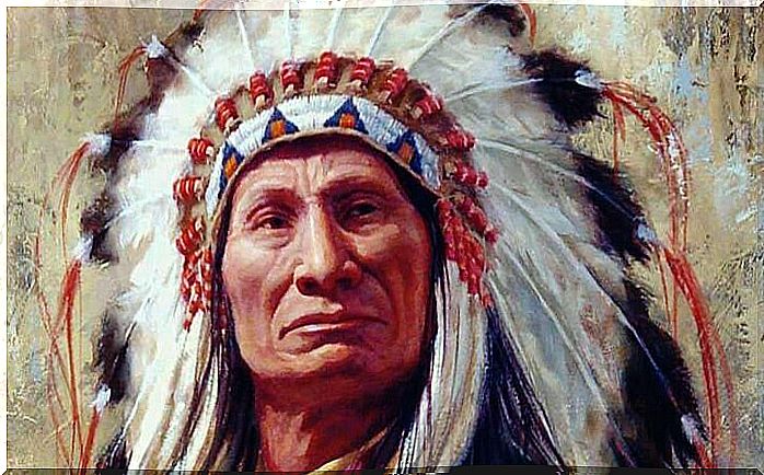 native representing the proverbs of the North American Indians