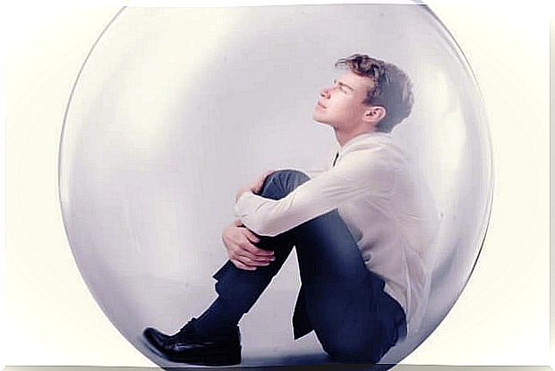 boy in a bubble because of the causes of exaggerated narcissism