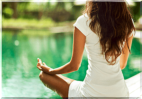 Woman meditating