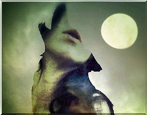 profile of a wolf with a woman's face in the center representing assertive communication