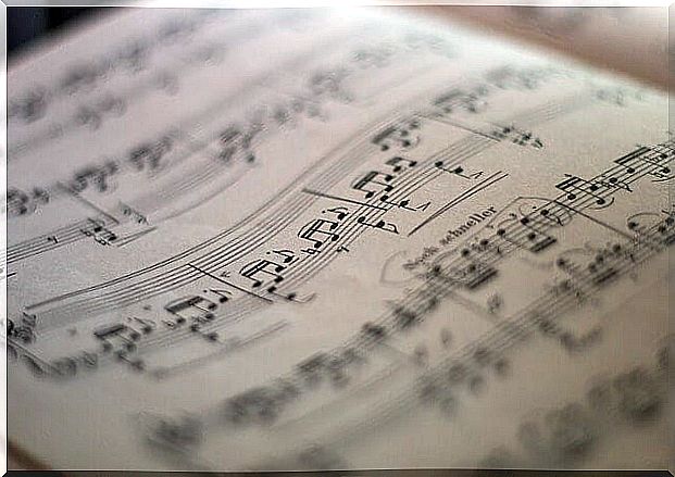 Sheet music with music notes