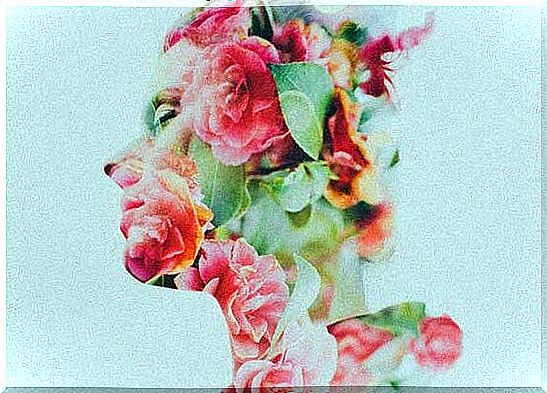 profile made of flowers symbolizing genuine personality