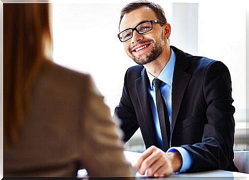 Man interviewing his employer