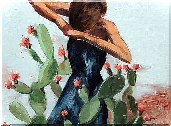 Woman with a cactus