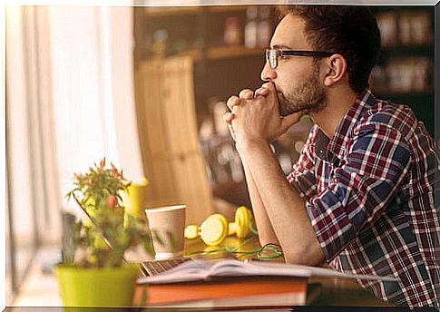 Man thinking about a conversation