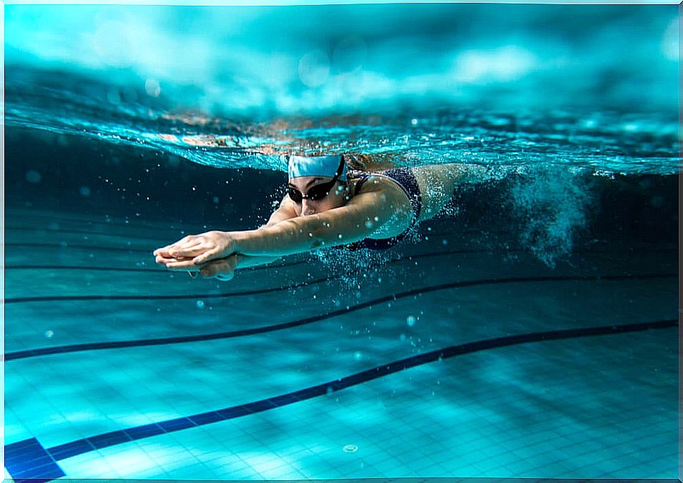 Woman swimming