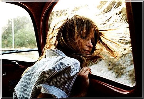 girl in car window